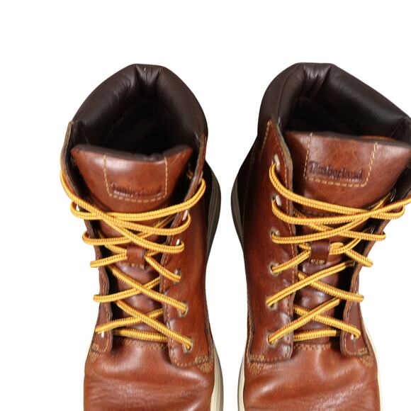 Timberland Shoes Womens 9 Londyn Ankle Sneaker Boot Lace Up Leather Brown 6" - Picture 3 of 13